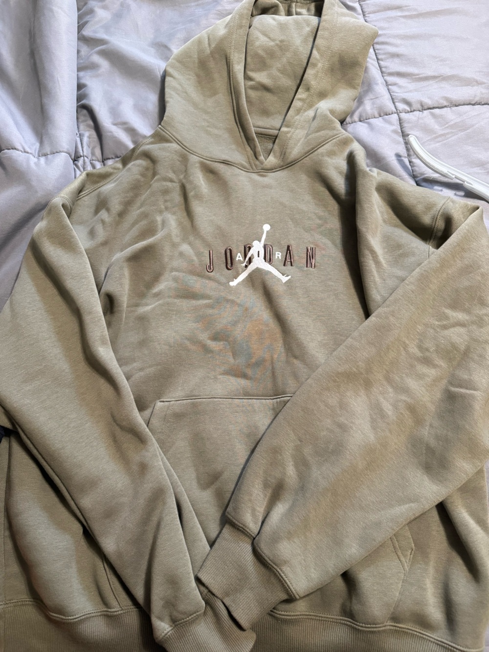 Jordan Olive Green Crewneck Sweatshirt with White Jumpman